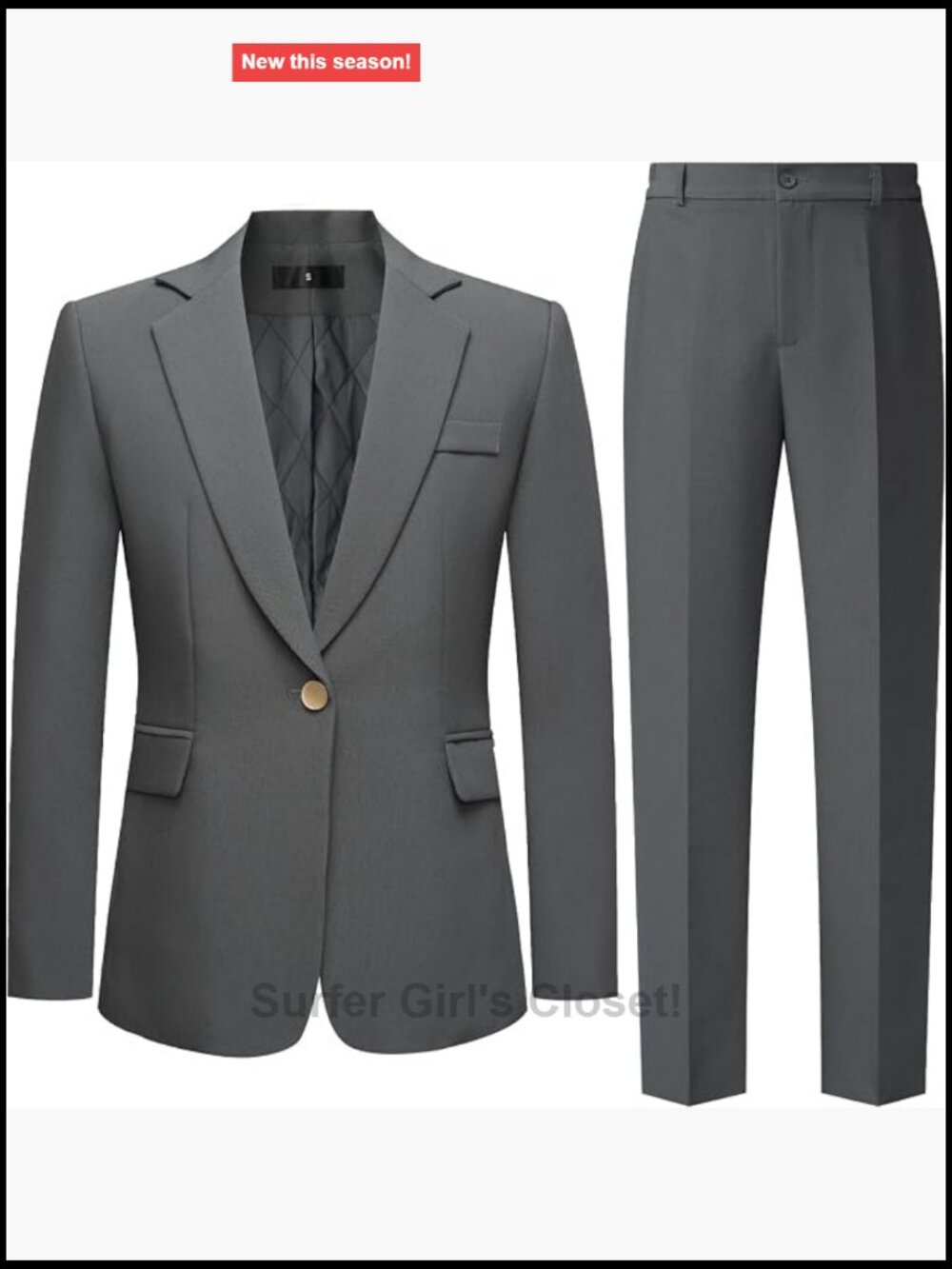 2 Piece Pant Suit Set Blazer & Pants Women Business Office Workwear